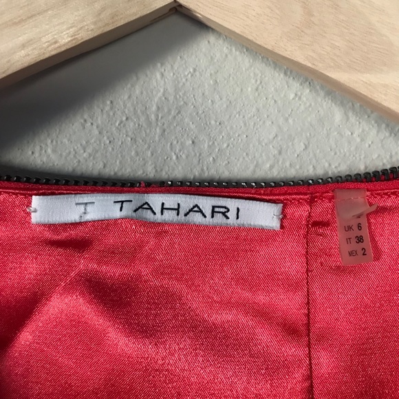 Tahari Bright Coral Zip-Front Dress - Picture 3 of 3